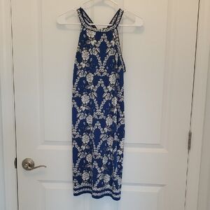 "Max Studio" Razorback Dress Size S, Blue, White & Black